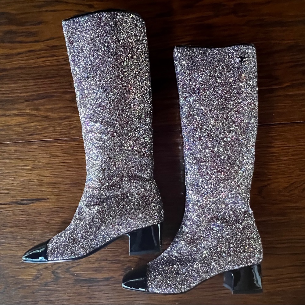 Chanel Multi Color Glitter Boots RARE